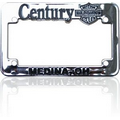 Chrome Motorcycle License Plate Frame with Raised Letters
